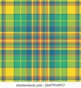 Vibrant yellow, teal, and green plaid pattern.  Perfect for textile design, fashion, or website backgrounds. This cheerful, energetic design evokes feelings of optimism and summer.