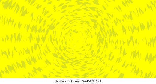 Padrão de vórtice amarelo vibrante com formas abstratas giratórias, criando um efeito de túnel dinâmico. Perfeito para fundos, conceitos de energia ou visuais criativos.
