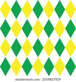 Vibrant yellow-green diamond pattern vector, showcasing geometric design for modern, stylish, and creative digital backgrounds or artistic projects