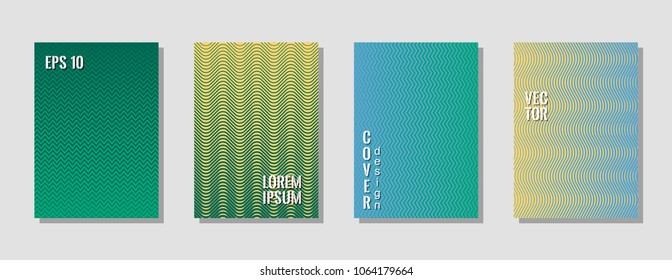 Vibrant zig zag banner templates, wavy lines gradient stripes backgrounds for advertising cover. Curve shapes stripes, zig zag edge lines halftone texture gradient presentation backgrounds collection.