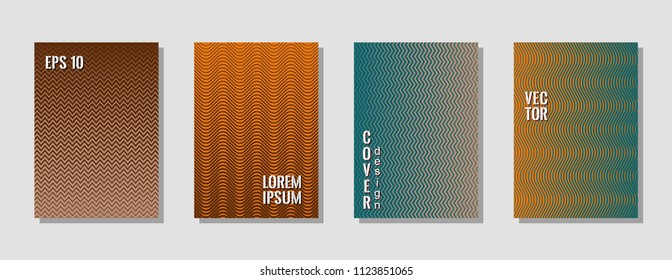 Vibrant zig zag banner templates, wavy lines gradient stripes backgrounds for advertising cover. Curve shapes stripes, zig zag edge lines halftone texture gradient presentation backgrounds collection.