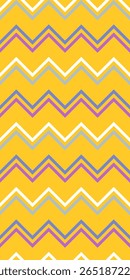 A vibrant zigzag pattern featuring alternating colors on a yello