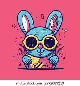 a vibrantly illustrated evil rabbit
