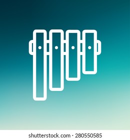 Vibraphone icon thin line for web and mobile, modern minimalistic flat design. Vector white icon on gradient mesh background.