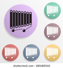 Vibraphone marimba badge color set icon. Simple glyph, flat vector of toys icons for ui and ux, website or mobile application