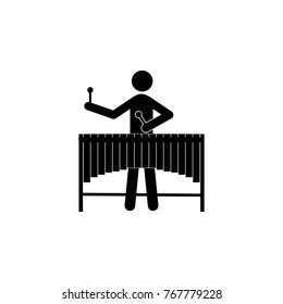 `Vibraphone marimba player icon. Silhouette of a musician icon. Premium quality graphic design. Signs, outline symbols collection icon for websites, web design, mobile app on white background