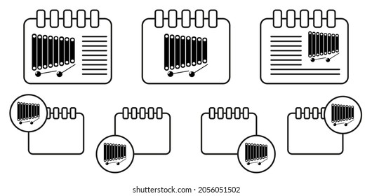 Vibraphone marimba vector icon in calender set illustration for ui and ux, website or mobile application