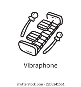 Vibraphone Outline Icon Design illustration. Music Symbol on White background EPS 10 File