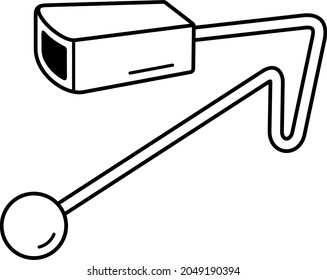 Vibraslap-Percussion-Instrument. Vektorgrafik.