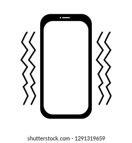 vibrate blank screen black smartphone on silent mode isolated on white background, vector illustration