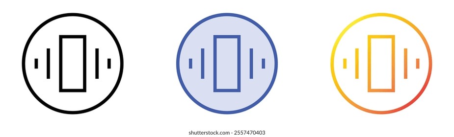 vibrate icon. Linear, Blue Fill and Gradient Style Design Isolated On White Background