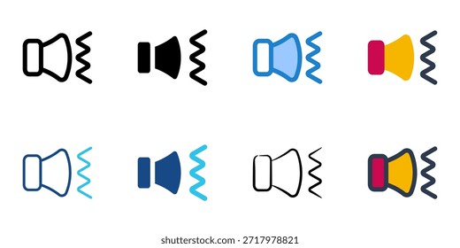 Los iconos de vibración establecen la colección de varios estilos. Trazo editable 
