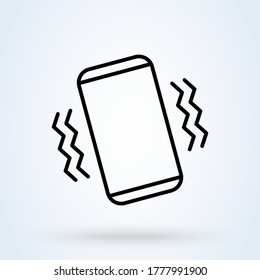 Vibrate phone line. vector Simple modern icon design illustration.