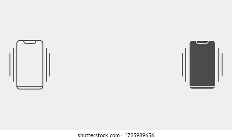 Vibrate phone outline and filled vector icon sign symbol