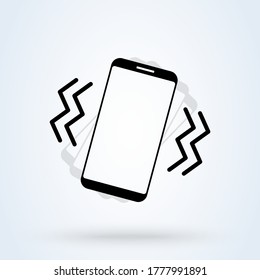 Vibrate phone. vector Simple modern icon design illustration.