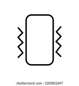 Vibrating alert ringtone notification vector icon on mobile. white background.vector illustration