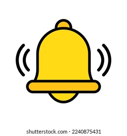 Icono de campana vibrante. Notificación y contacto. Icono de Jingle. Vector.
