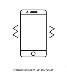 vibrating cell phone vector icon on white background