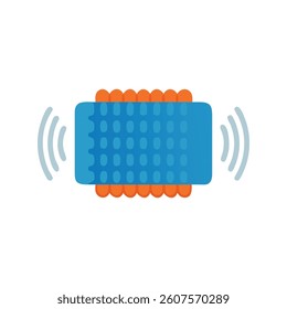 Vibrating Foam Roller Icon for Muscle Recovery. Design of Fitness and Gym Icons.