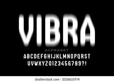 Vibrating font design, alphabet letters and numbers vector illustration