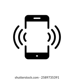 Vibrating mobile phone icon. Cellphone vibration sign. Smartphone vibrate symbol