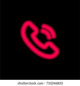 Vibrating Phone red glowing neon ui ux icon. Glowing sign logo vector