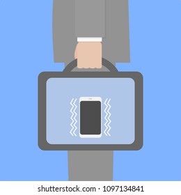  vibrating silent mode smartphone in the bag 