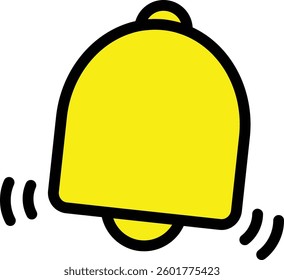 Vibrating Yellow Notification Bell Icon