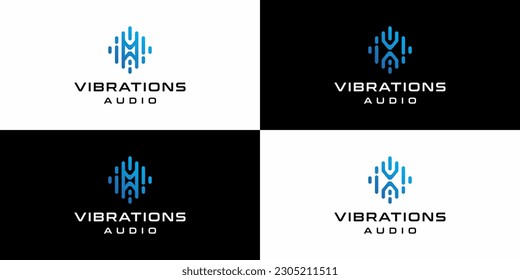 vibration audio, sound wave logo designs, icons symbols vector elements.