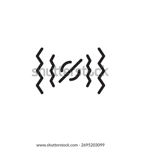 Vibration dampening icon symbolizing oscillation absorption and reduction, representing modern structural stability, specialized noise control, and industrial equipment protection systems.