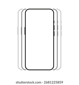 Ícone vibratório de um smartphone com linhas de movimento, simbolizando alerta, toque ou notificação. Estilo de vetor minimalista.