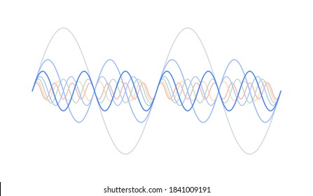 Vibration modes. Sound resonance. Sound frequency chart. Vector illustration.