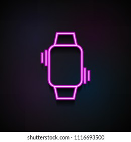 vibration on a smart watch icon. Element of Minimalistic  icons for mobile concept and web apps. Neon vibration on a smart watch icon can be used for web and mobile on dark gradient background