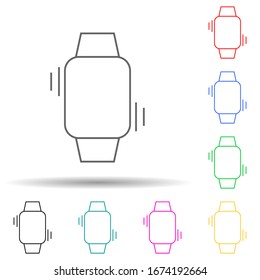 vibration on a smart watch multi color style icon. Simple thin line, outline vector of web icons for ui and ux, website or mobile application