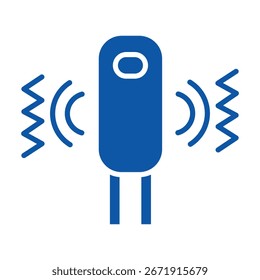 Icono plano de color del sensor de vibración para proyectos digitales e impresos.  Iconos limpios mínimos para App y Sitios web. Iconos modernos y sencillos para UI UX y branding