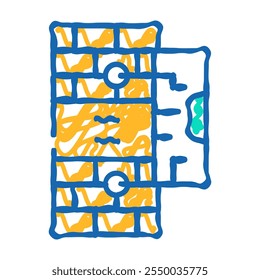 vibration sensor doodle icon sketch vector. vibration sensor sign. isolated symbol illustration
