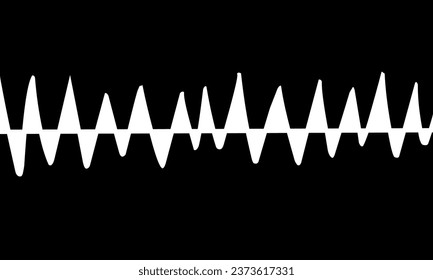 Vibration or wave pattern. Horizontal black and white background.