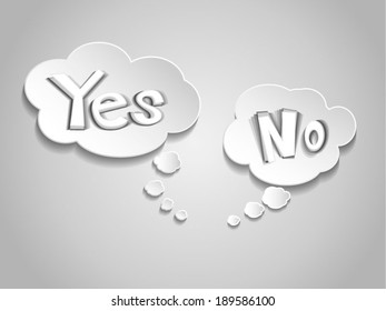 Vibration Wording  "NO" and "Yes" in comic speech bubble 