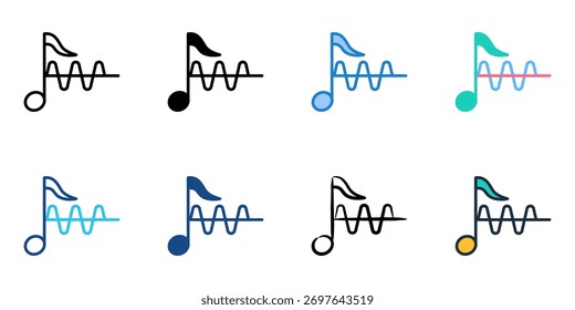 Ícone do Vibrato definir coleção de vários estilos 
