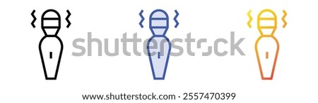 vibrator icon. Linear, Blue Fill and Gradient Style Design Isolated On White Background