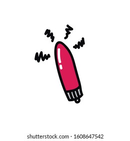 vibrator sex toy doodle icon, vector illustration