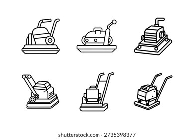 vibratory plate compactor icon line art vector illustration outline isolated