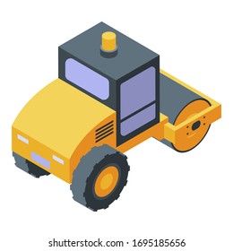 Vibratory roller icon. Isometric of vibratory roller vector icon for web design isolated on white background