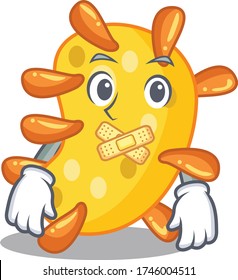 Vibrio cartoon character style with mysterious silent gesture