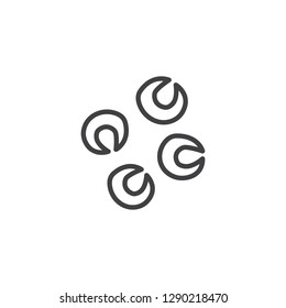 Vibrios bacteria line icon. linear style sign for mobile concept and web design. Vibrio Cholerae outline vector icon. Symbol, logo illustration. Pixel perfect vector graphics
