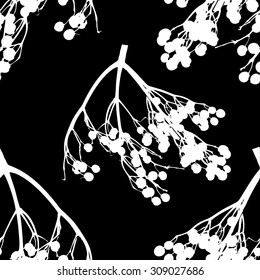 viburnum berries seamless background. Vector