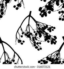 viburnum berries seamless background. Vector