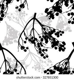 viburnum berries seamless background. Vector