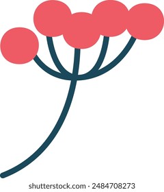 Viburnum Branch Hand Drawn Vector Illustration