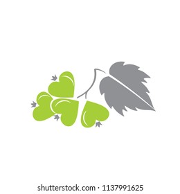 viburnum,  green berry, sign, logo, heart, love
